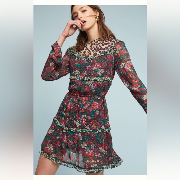 Scotch & Soda Dresses & Skirts - Scotch & Soda Leopard & Lillies Mini Dress from Anthropologie (Size 2)